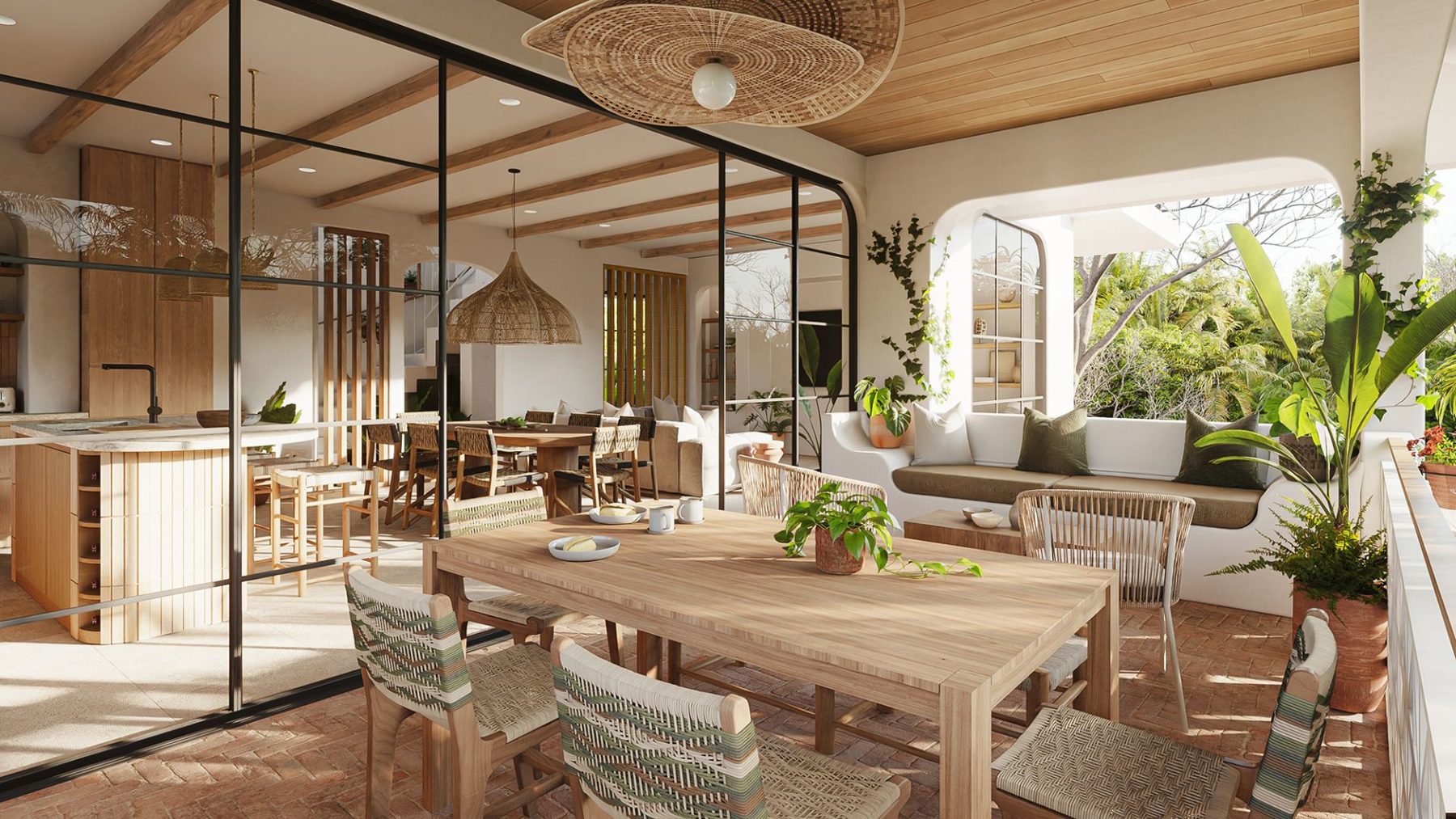 Villa Luma covered terrace with lounge seating