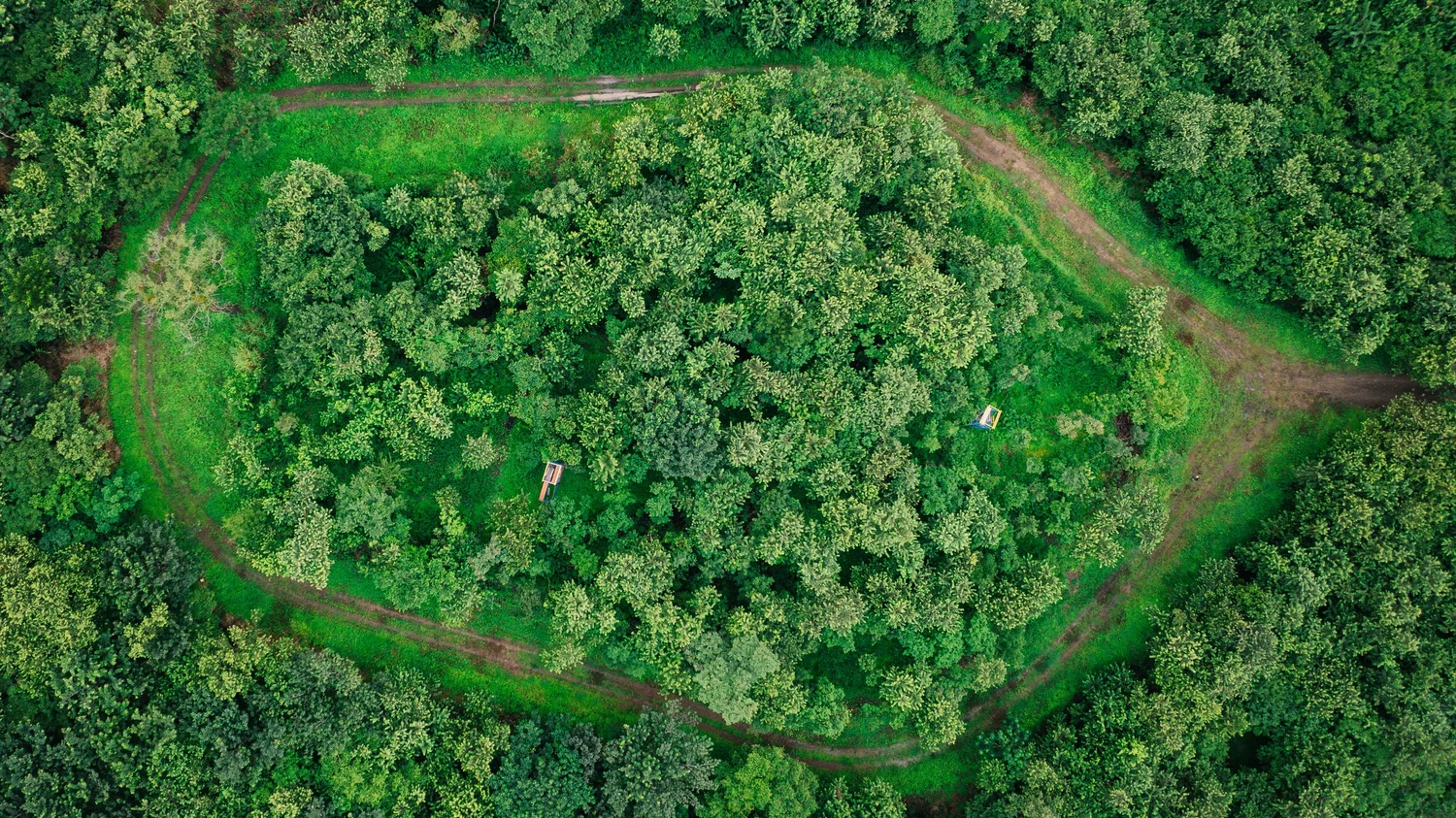 Vista aérea con dron del terreno de Shift Esperanza