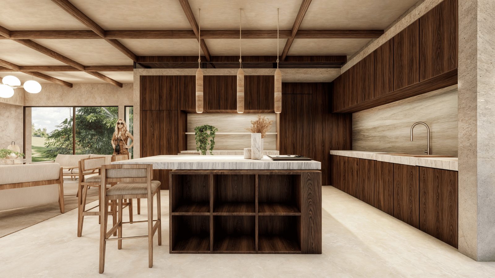 Alba Nueva kitchen with a central island