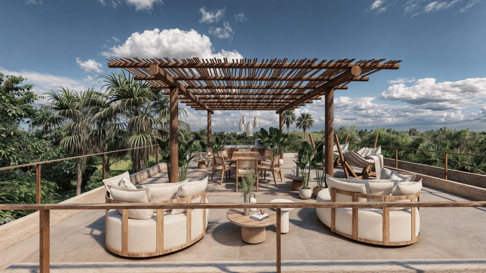 Alba Nueva rooftop terrace with lounge seating