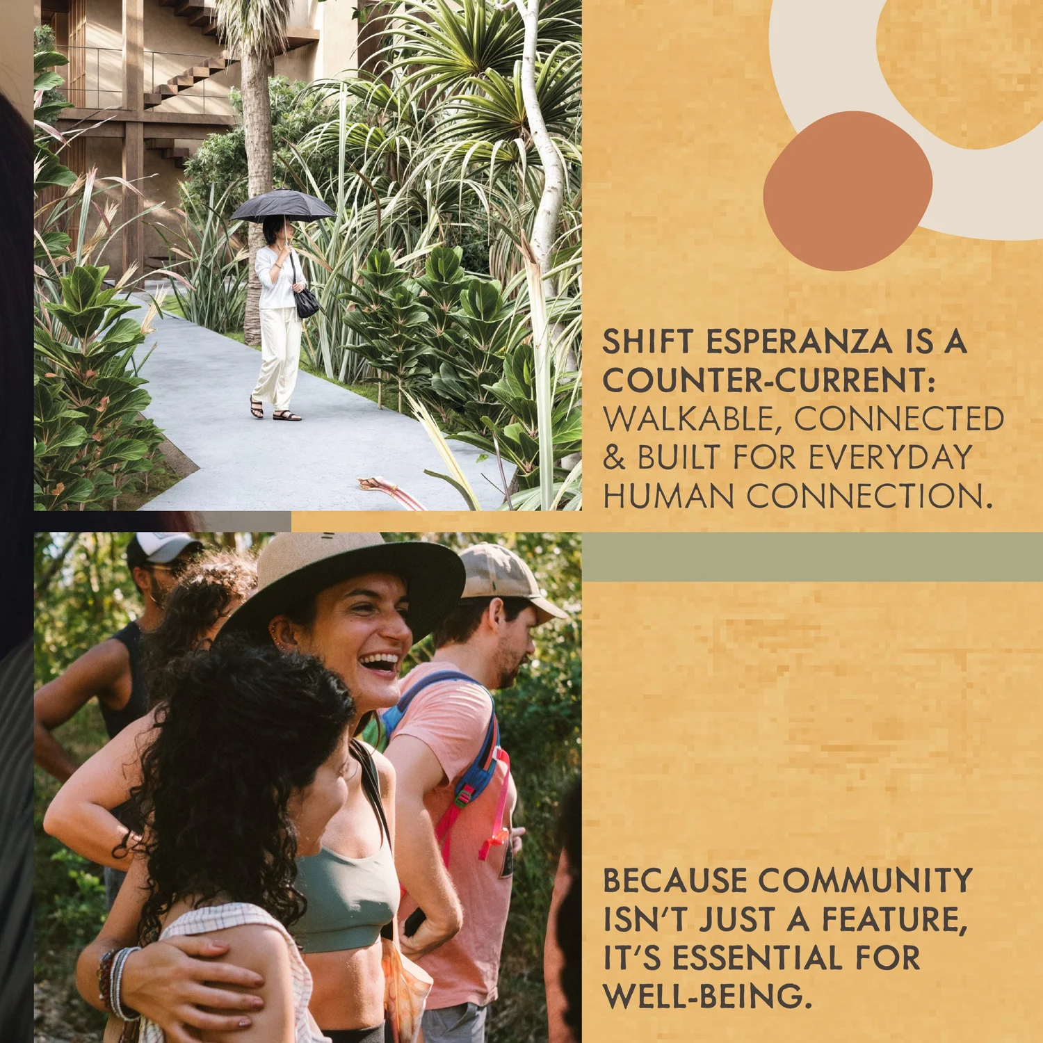 Open gathering spaces designed for community at Shift Esperanza