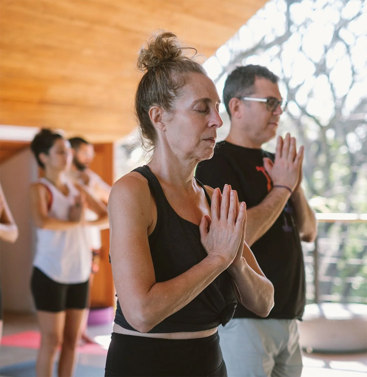 Outdoor yoga session