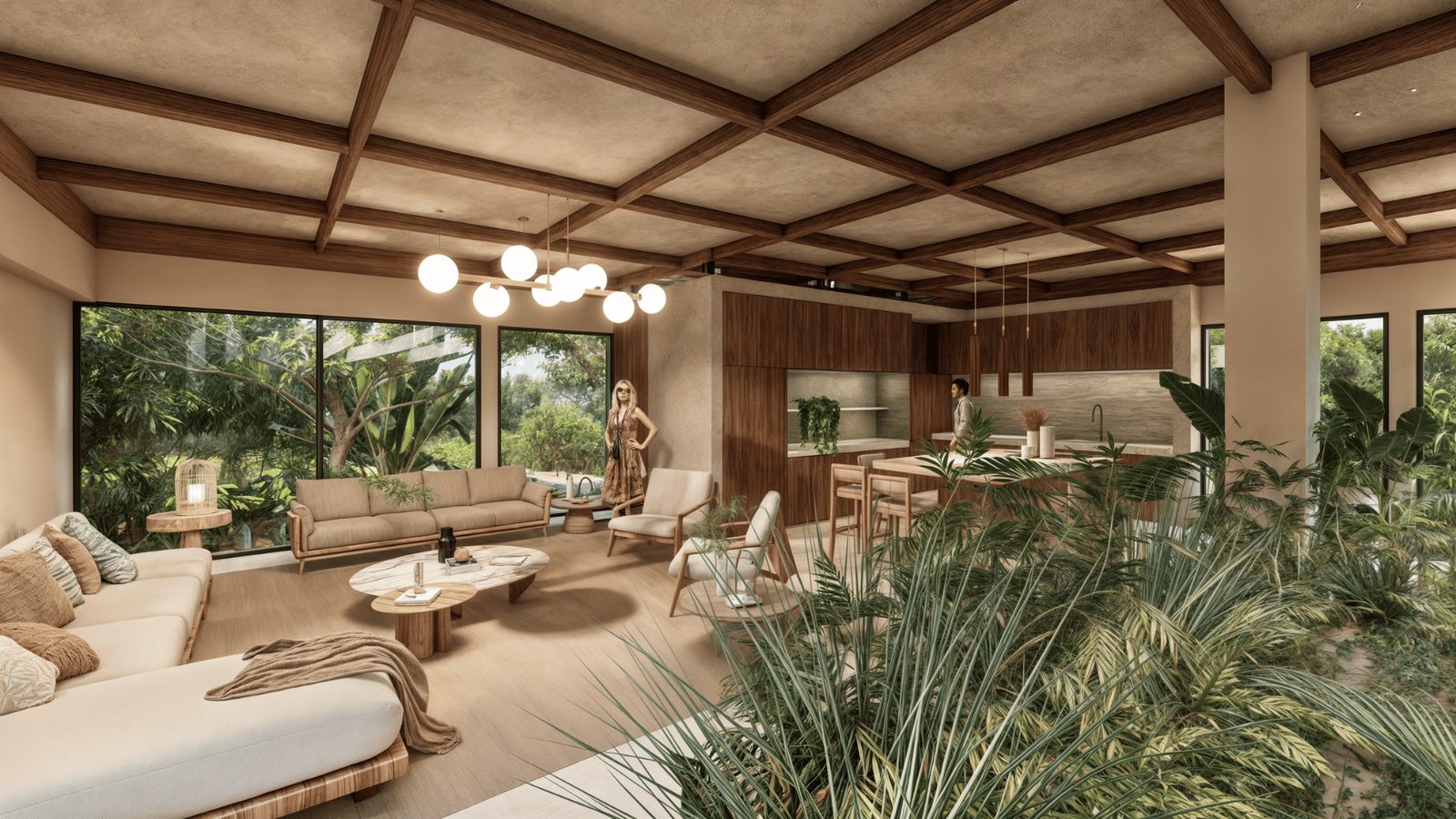 Alba Nueva living area open to the terrace
