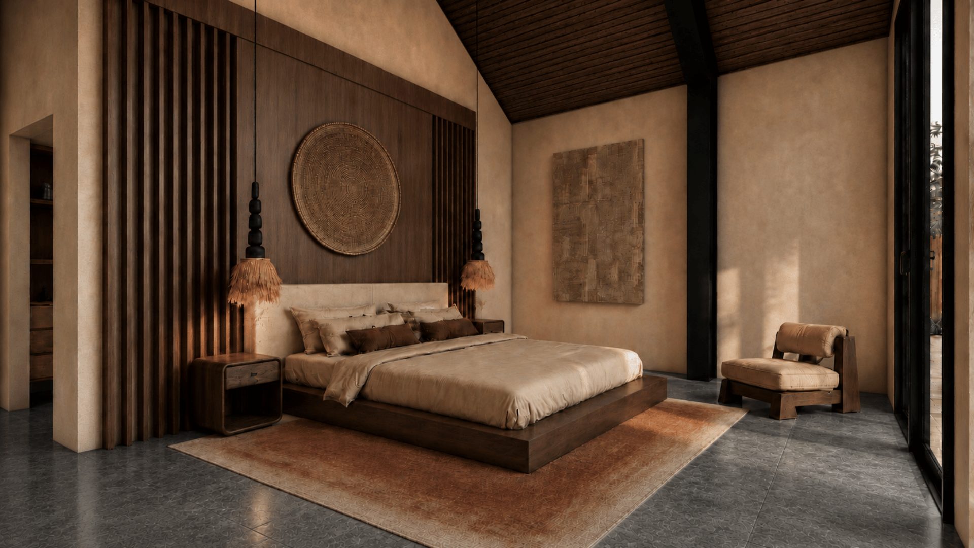 Dos Graneros bedroom in the Noir palette